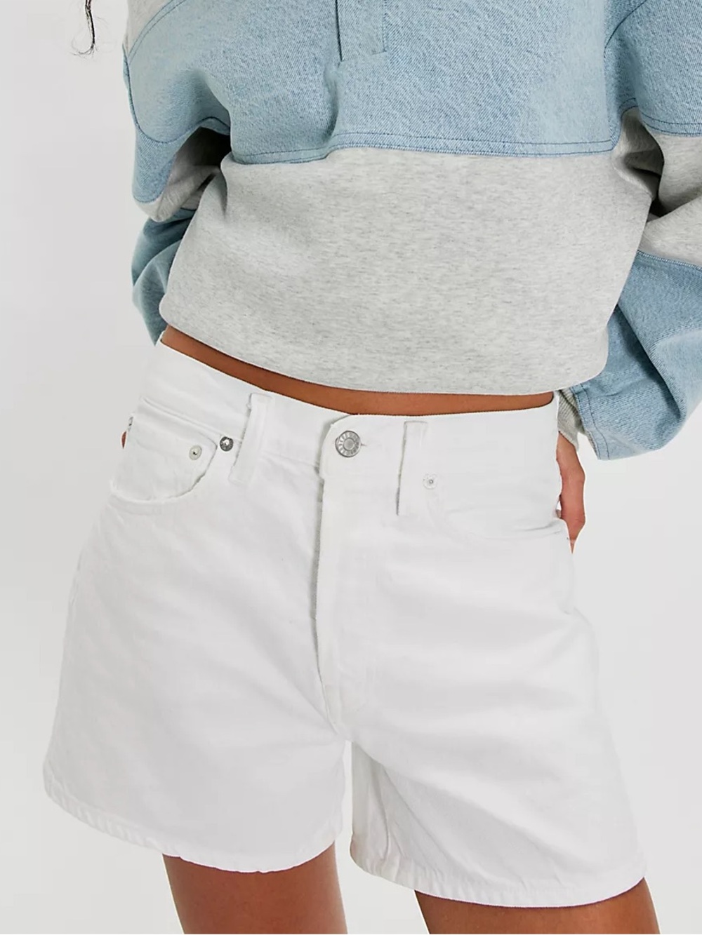 Agolde Parker Long Short Color: Marshmallow